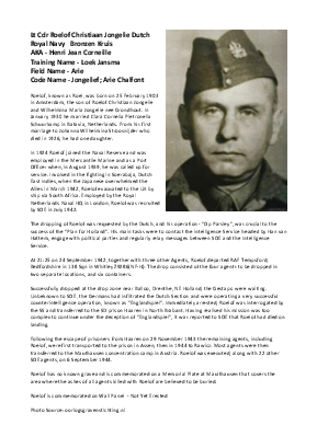 A preview of a PDF biography for Jongelie, Roelof Christiaan